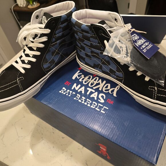 Vans Skate Sk8-Hi Krooked By Natas For Ray Barbee Black Shoe Sneaker Mens 12 US - Picture 3 of 14